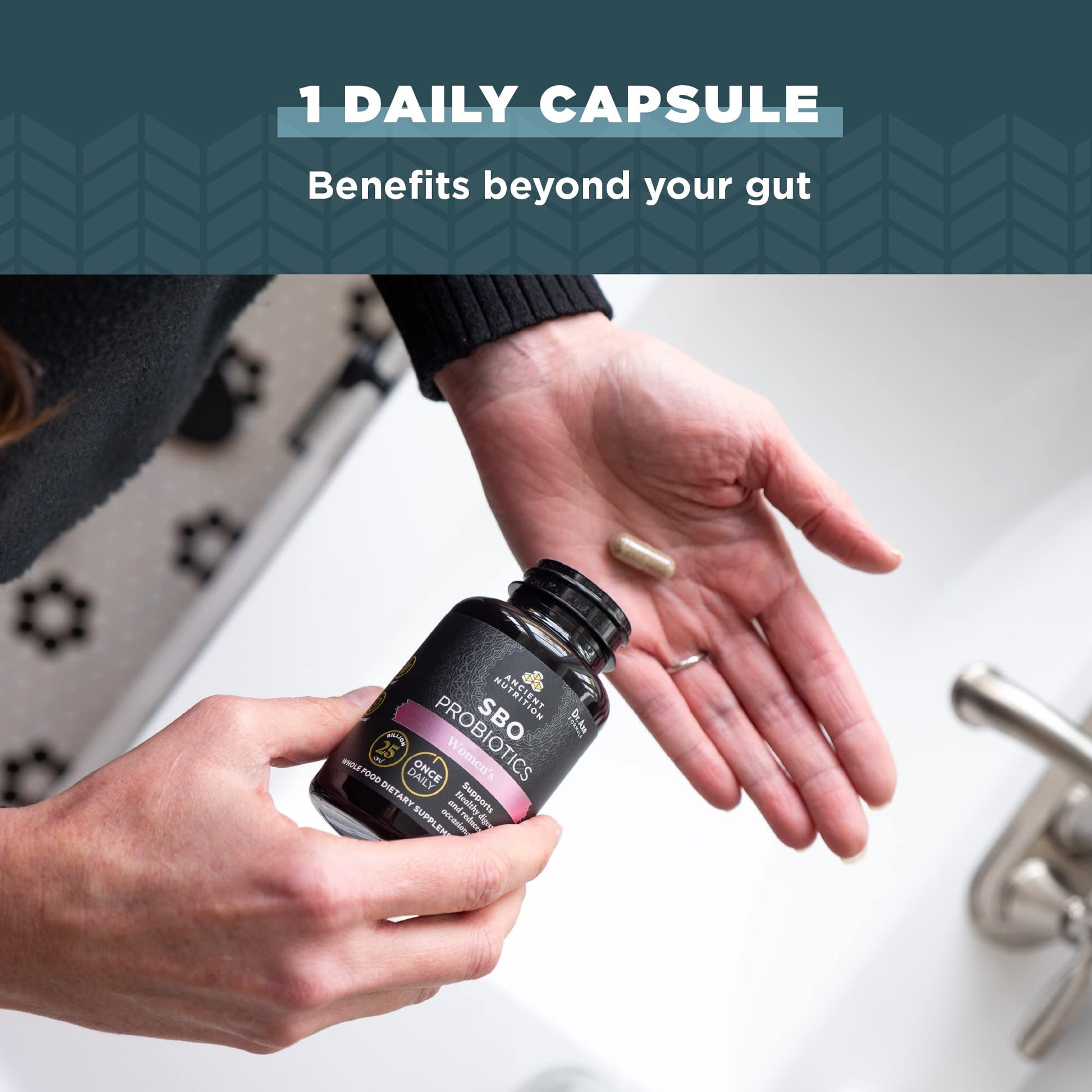 Ancient Nutrition Probiotics for Women, Once Daily Women's Probiotics 30ct, Digestive Support Ancient Nutrition