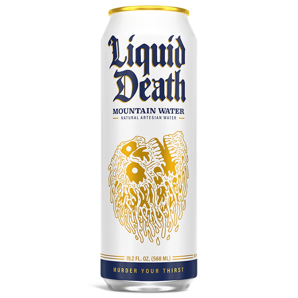 Liquid Death Still Mountain Water, 19.2 oz King Size Cans (8-Pack)
