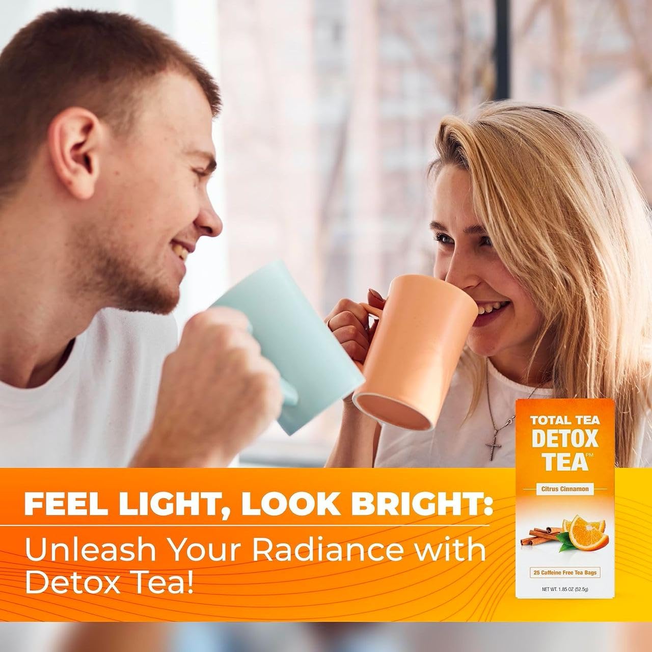 Detox Tea Caffeine Free, Herbal Tea with Chamomile, Hibiscus Tea and Ginger Root Total Tea