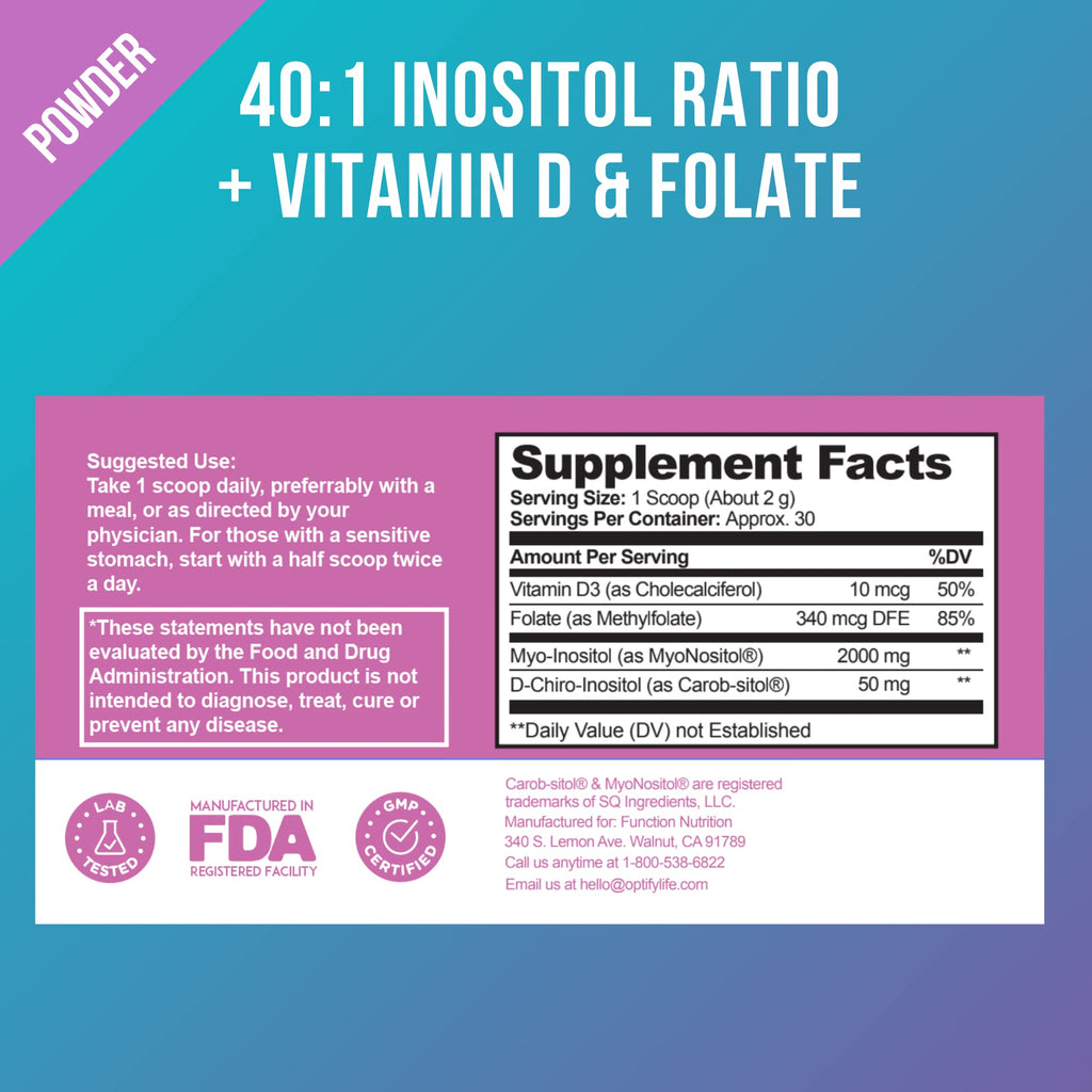 Premium Inositol Supplement Bundle - Myo-Inositol and D-Chiro Inositol Plus Folate