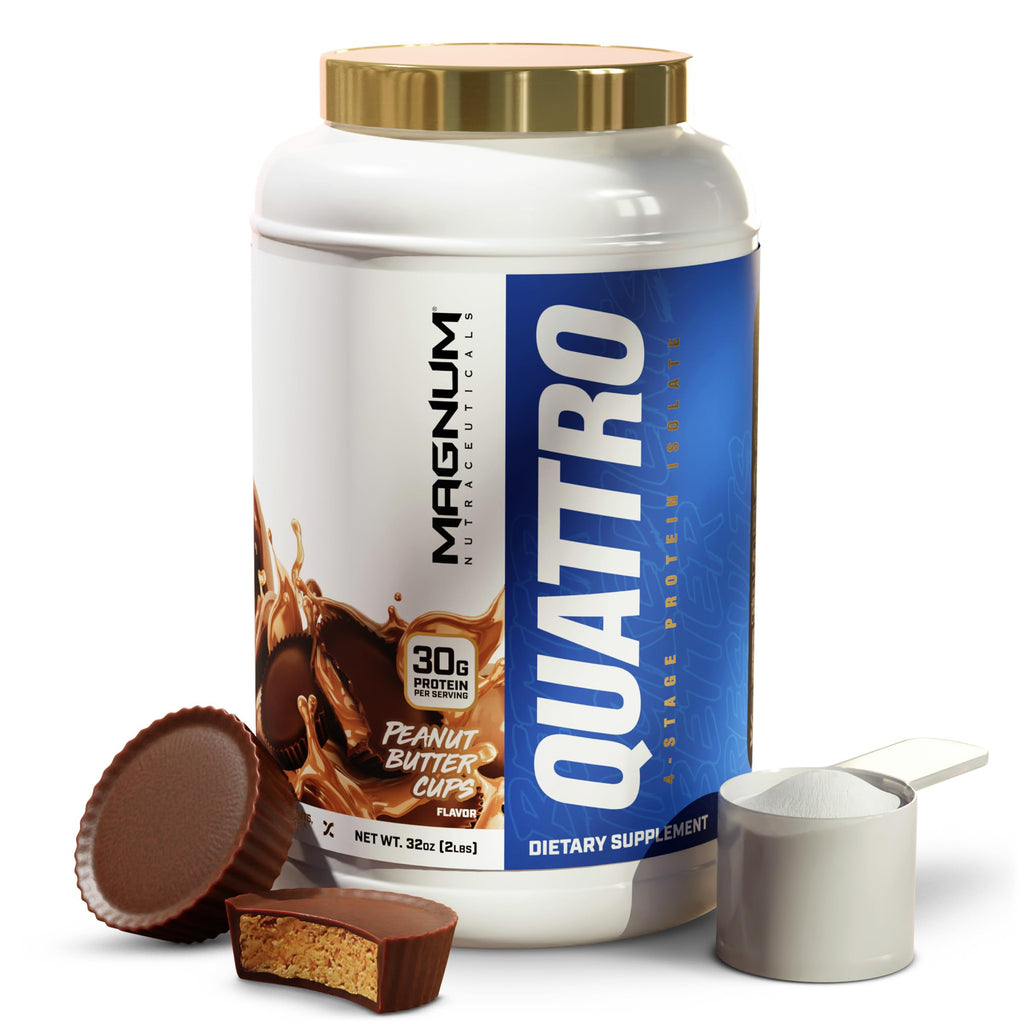 Magnum Nutraceuticals Quattro -, Peanut Butter Cups, 2LB - May Support Muscle Growth