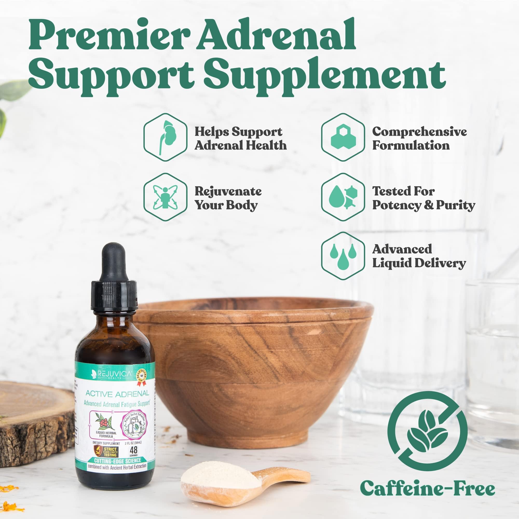 Active Adrenal - Advanced Adrenal Support Tincture - Liquid Delivery for Better Absorption Rejuvica Health