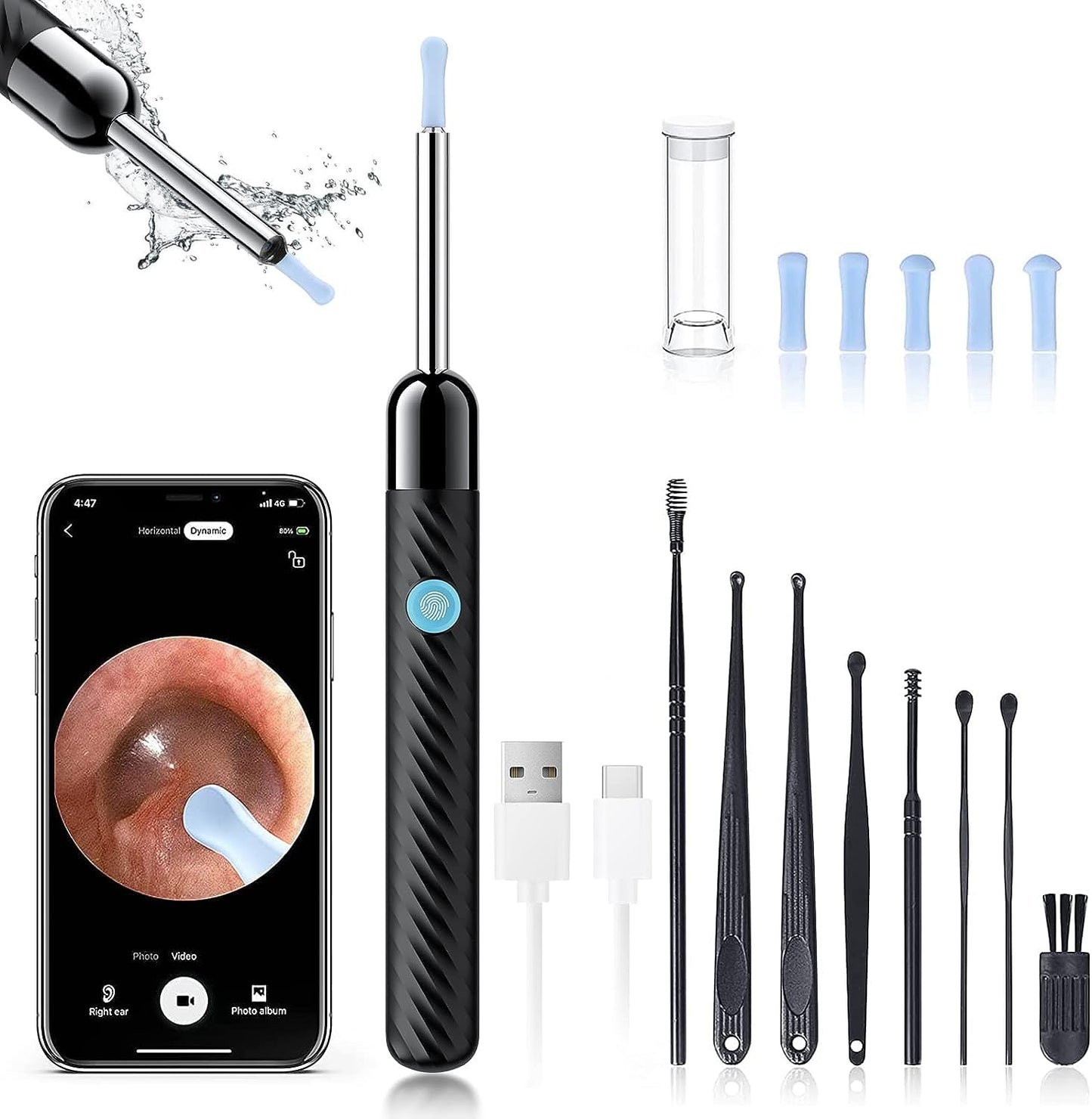 Ear Wax Removal - Earwax Remover Tool with 8 Pcs Ear Set - Ear Cleaner