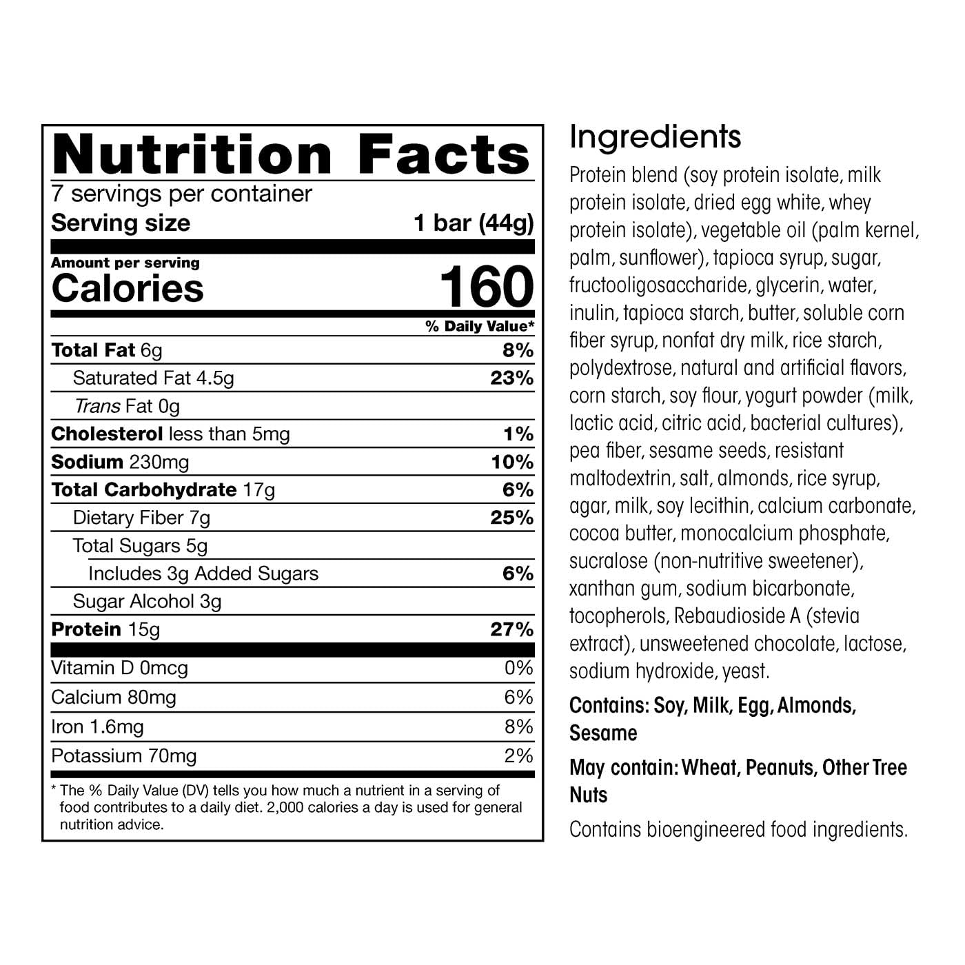 WonderSlim Protein & Fiber Bar, Salted Toffee Pretzel, 15g Protein, 7g Fiber, Gluten Free