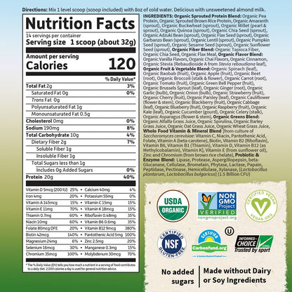 Garden of Life Meal Replacement Vanilla Chai Powder, 14 Servings