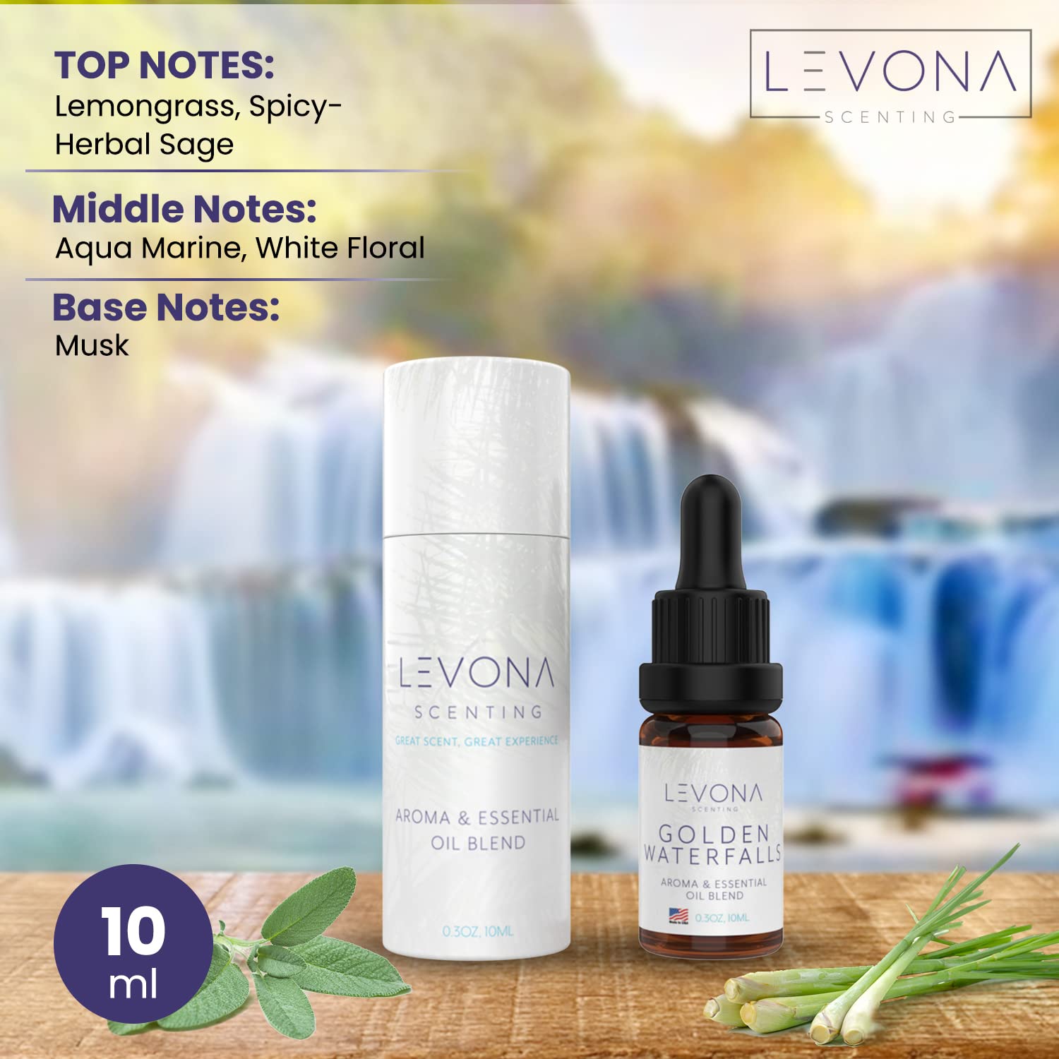 Levona Scent Pure Essential Oils for Diffusers for Home, Hotel & Office - Golden Waterfalls LEVONA SCENT