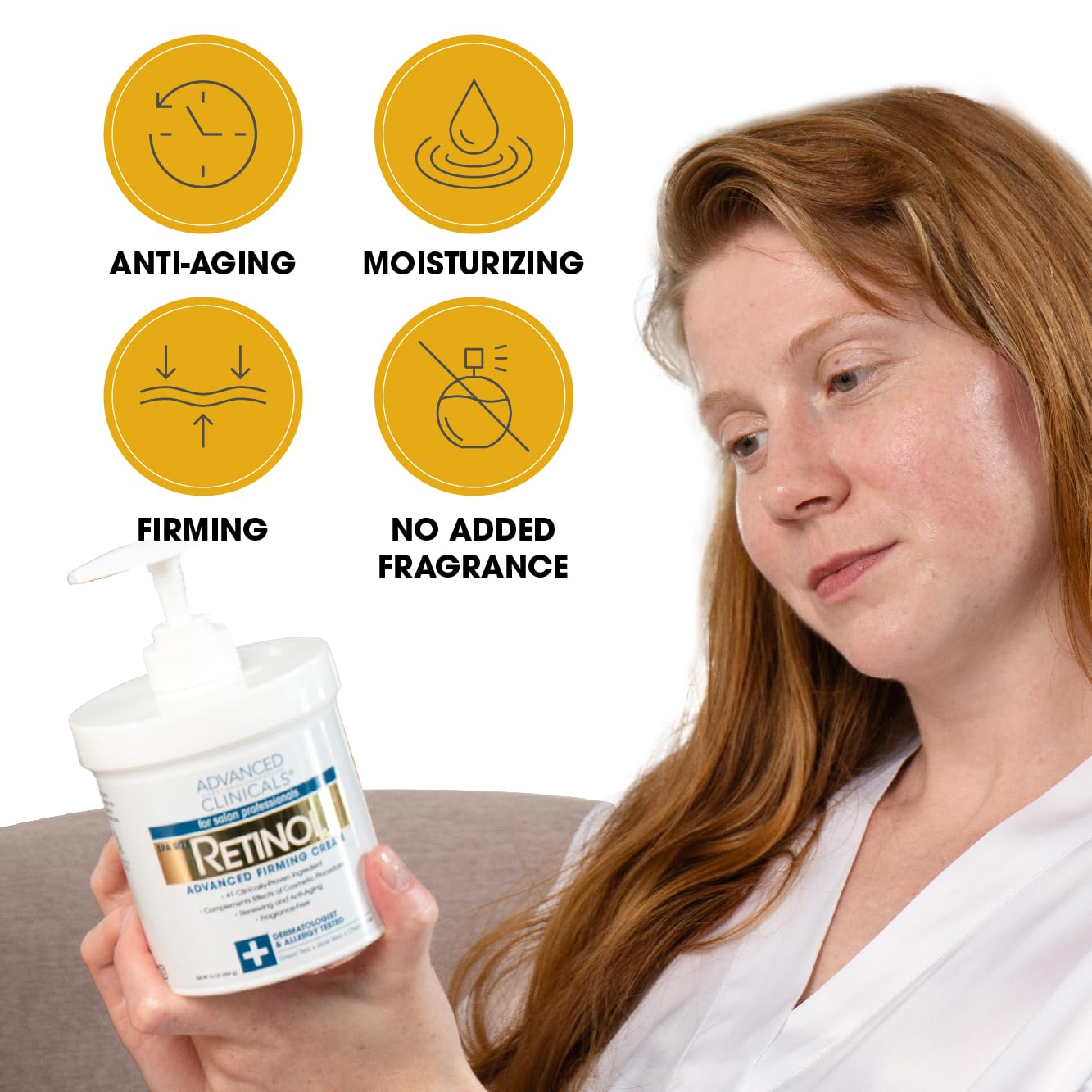 Advanced Clinicals Retinol Body Lotion + Collagen Cream 2pc Body Skin Care Set Advanced Clinicals