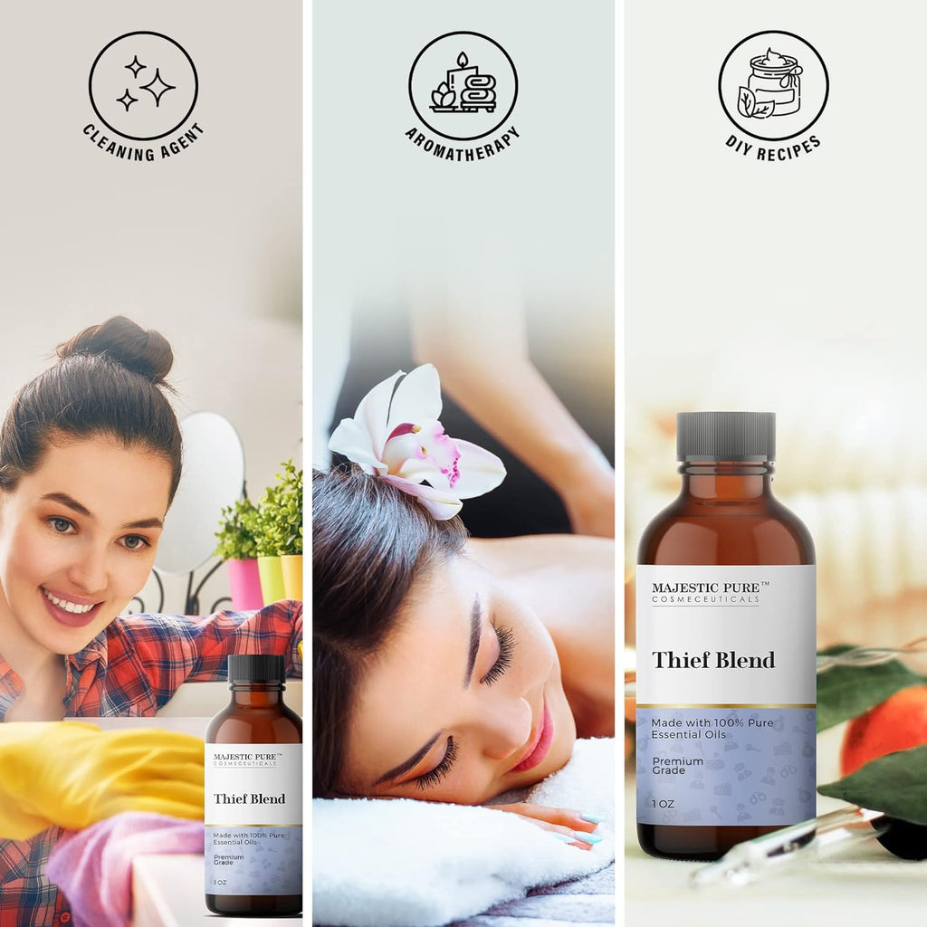 Majestic Pure Thieves Essential Oil Blend | 100% Pure Premium Oil for Uplifting Mood, DIY Products