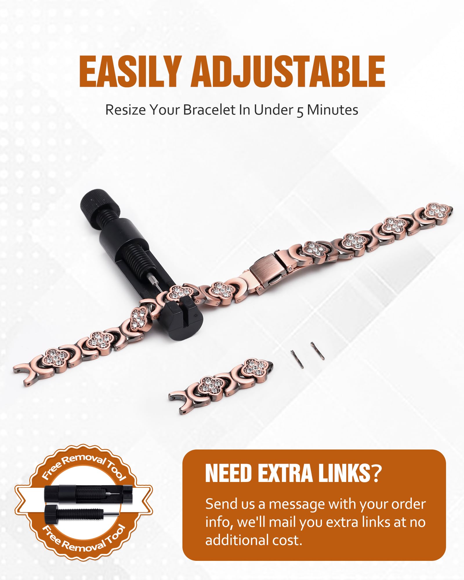 Jecanori Women's Pure Copper Bracelet, Ultra Strength Magnetic Copper Bracelets for Women Jecanori