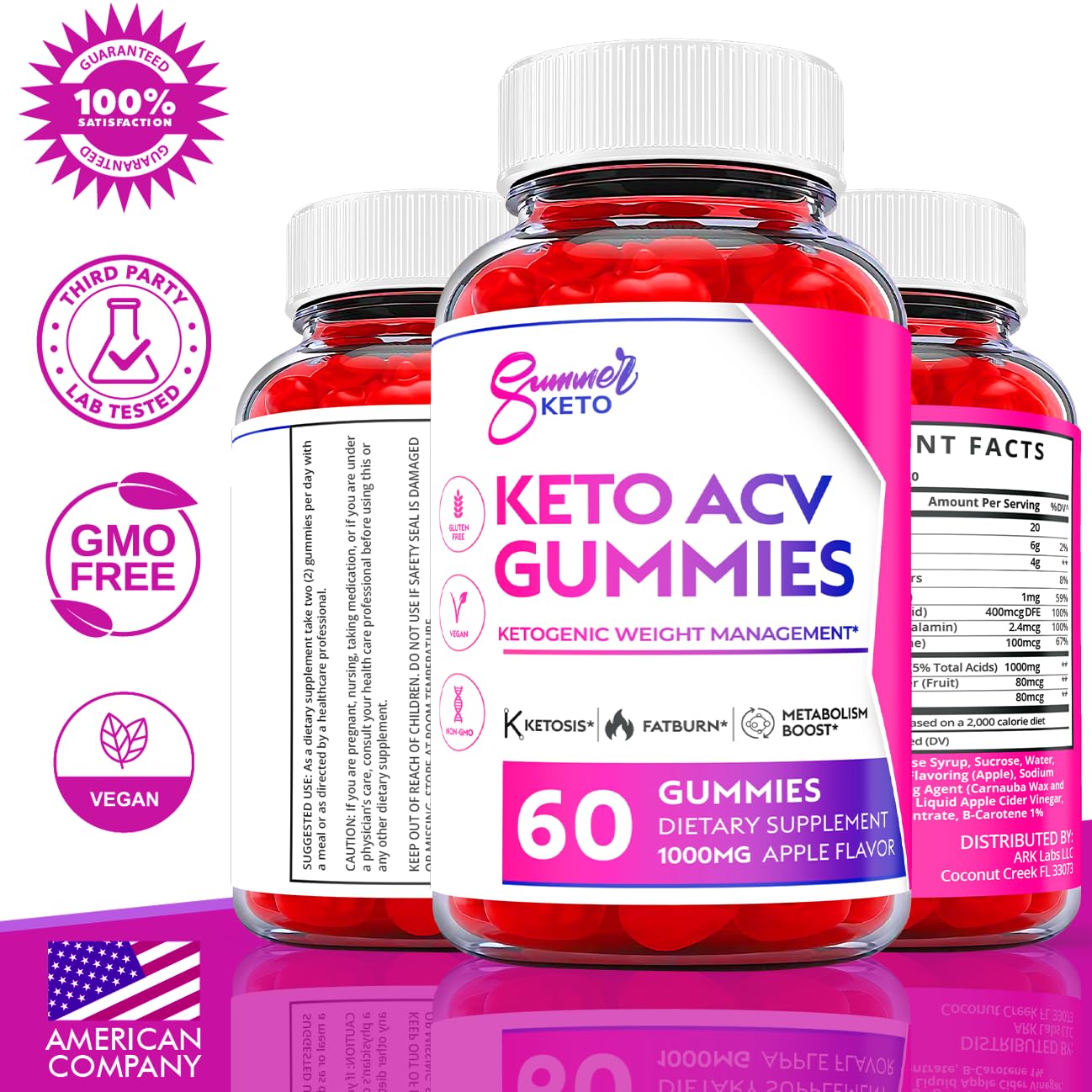 Ark Labs (2 Pack) Summer Keto Gummies - Summer Gummies, Summer Keto ACV Gummy Ark Labs