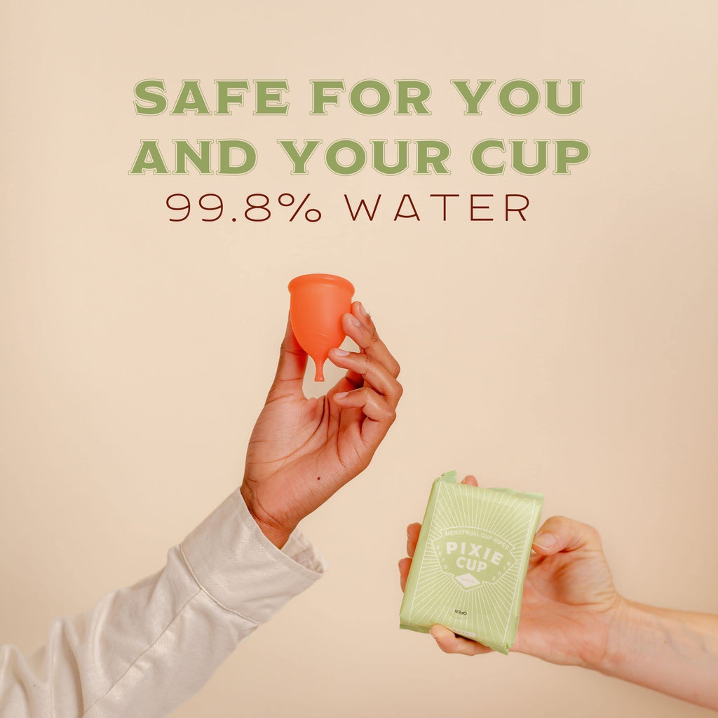 Menstrual Cup Wipes - On The Go Public Bathroom Feminine Wipes - Safe On Period Cups & Menstrual discs Pixie Cup