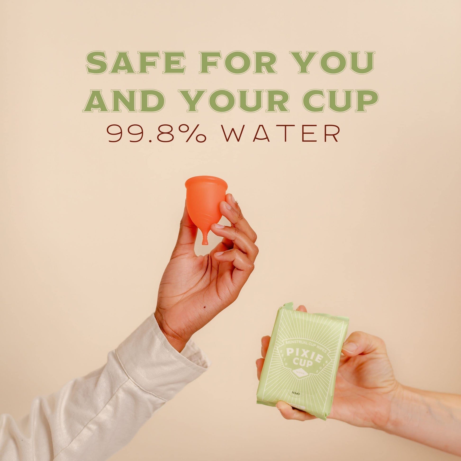 Menstrual Cup Wipes - On The Go Public Bathroom Feminine Wipes - Safe On Period Cups & Menstrual discs Pixie Cup