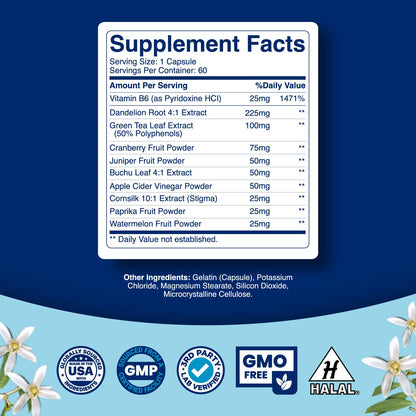 Diuretic Water Pills for Water Retention - Water Away Diuretic Pills for Bloating Relief