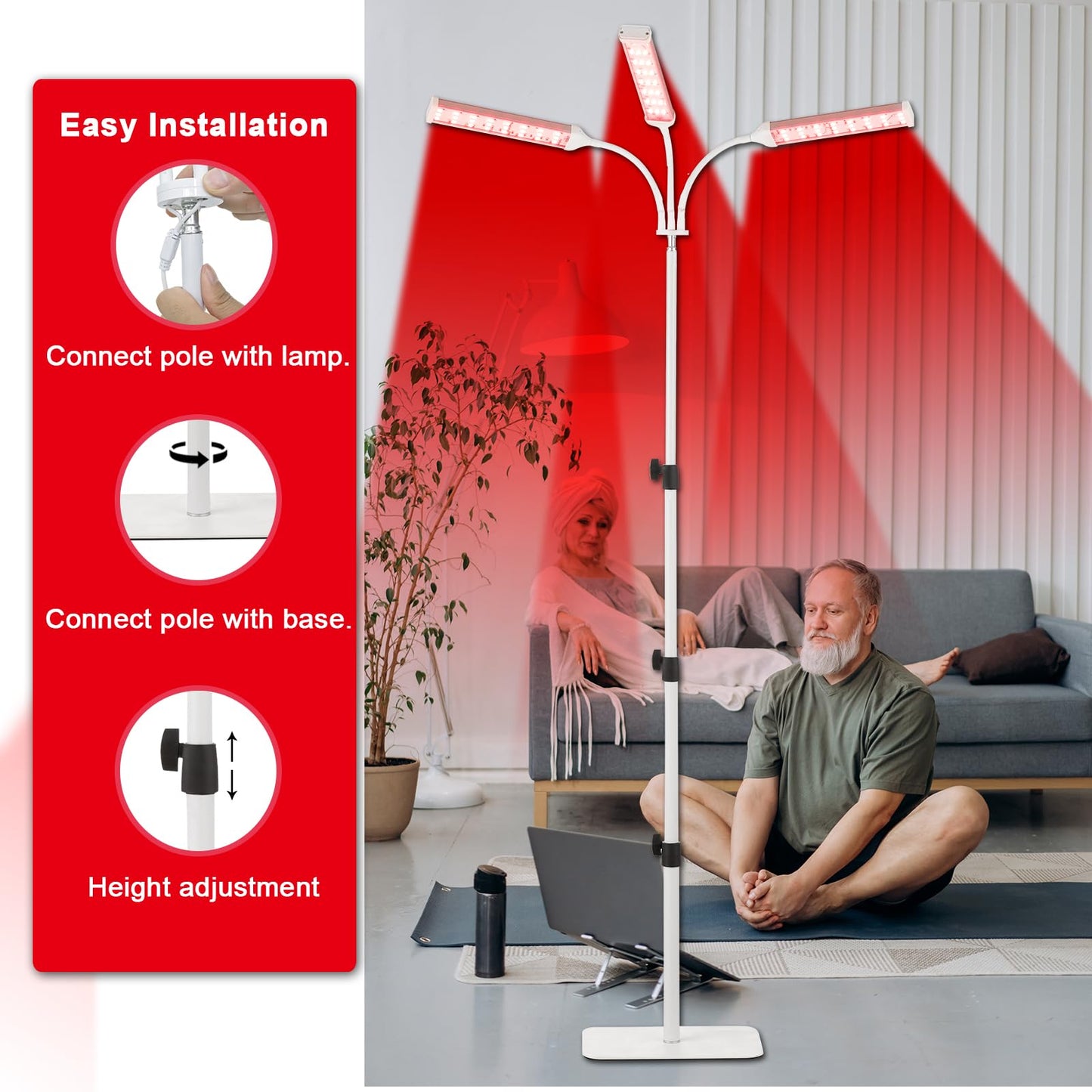 Akarishin Red Light Therapy Lamp- 660nm Red Light,850nm & 940nm Infrared Light Therapy