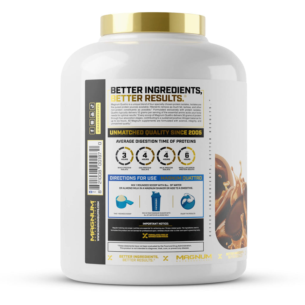 Magnum Nutraceuticals Quattro -, Peanut Butter Cups, 4LB - May Support Muscle Growth & Recovery