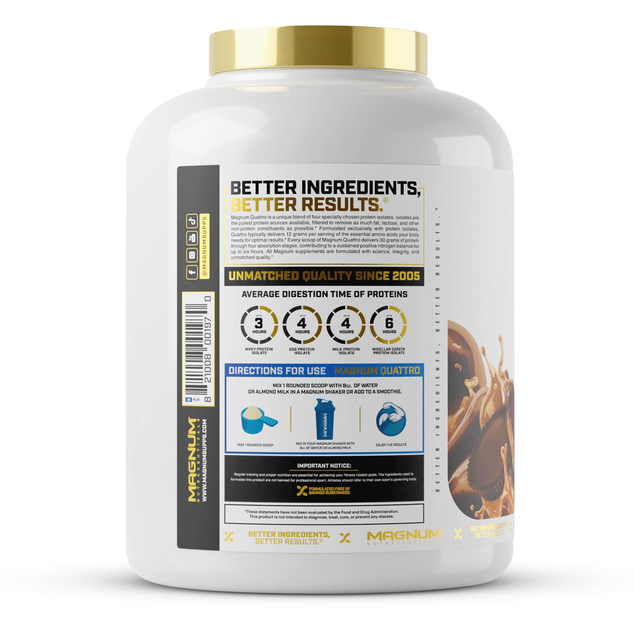 Magnum Nutraceuticals Quattro -, Peanut Butter Cups, 4LB - May Support Muscle Growth & Recovery