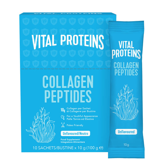 Vital Proteins Collagen Peptides Powder Supplement Travel Packs Unflavored Skin Hair NAI Joint Health 10g per Serving 10 Packets(10ct per Box)