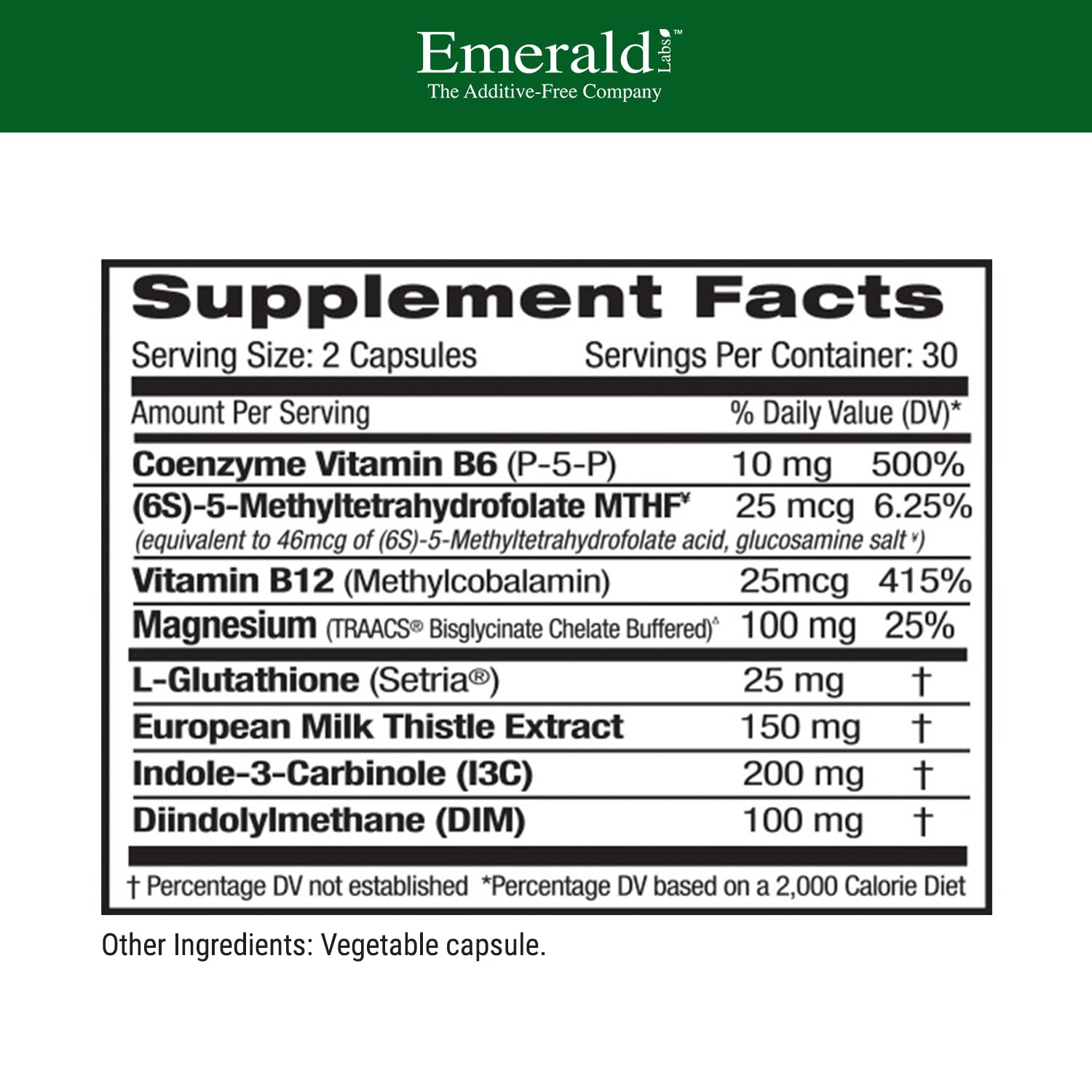 Emerald Labs Estrogen Detox - Dietary Supplement with I3C, DIM, and Setria Glutathione Emerald Labs