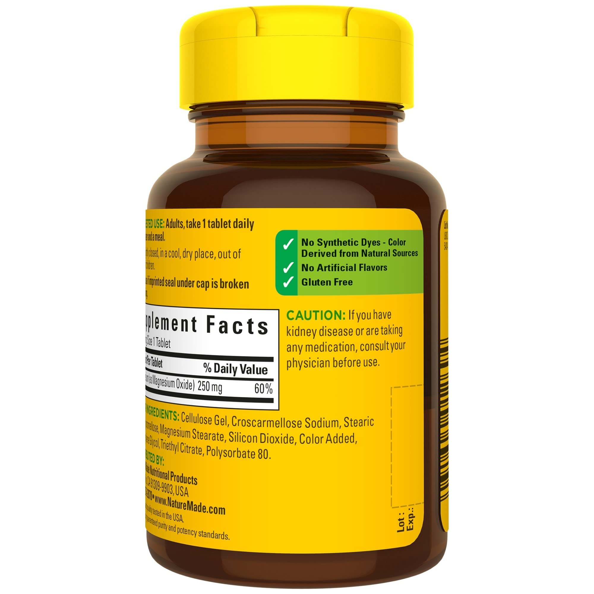 Nature Made Magnesium Oxide 250 mg, Dietary Supplement for Muscle, Heart Nature Made