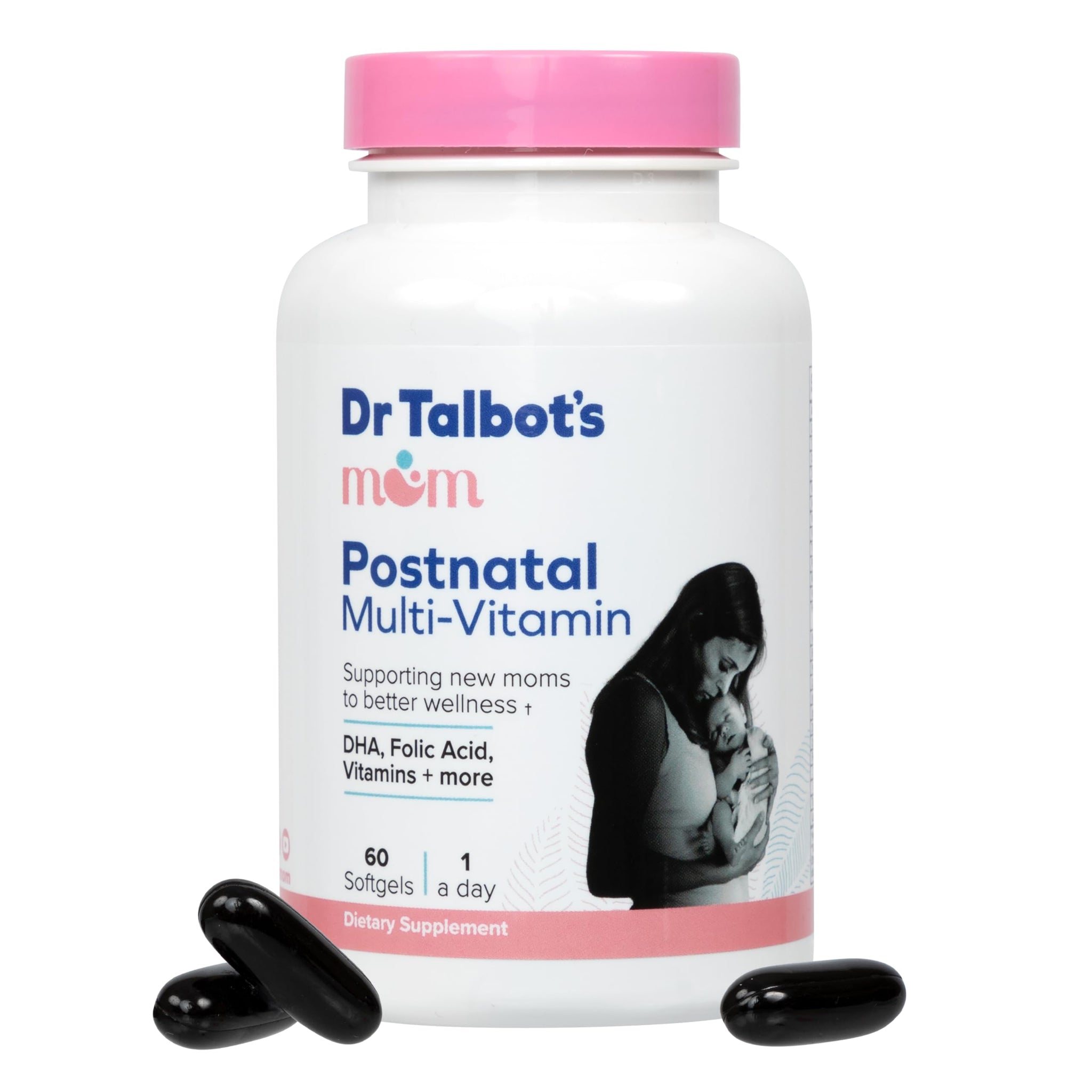 Dr. Talbot's Mom Postnatal Multi-Vitamin, DHA, Folic Acid, Vitamins and More Supporting