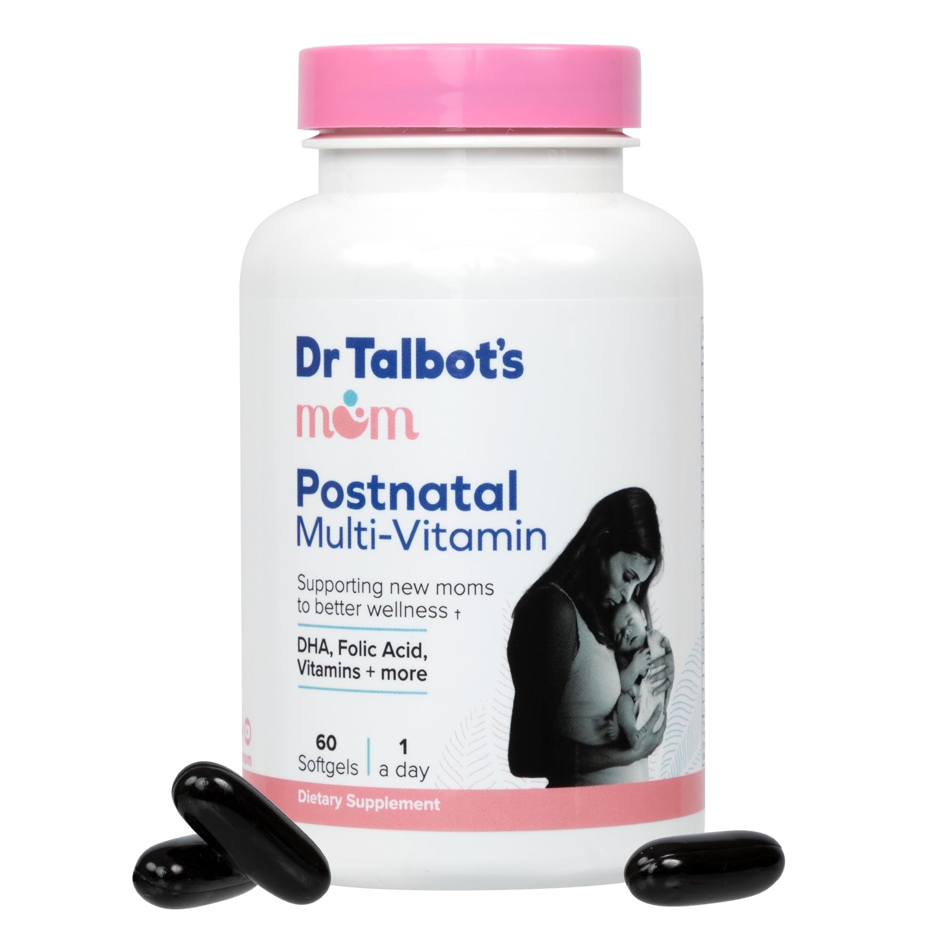Dr. Talbot's Mom Postnatal Multi-Vitamin, DHA, Folic Acid, Vitamins and More Supporting