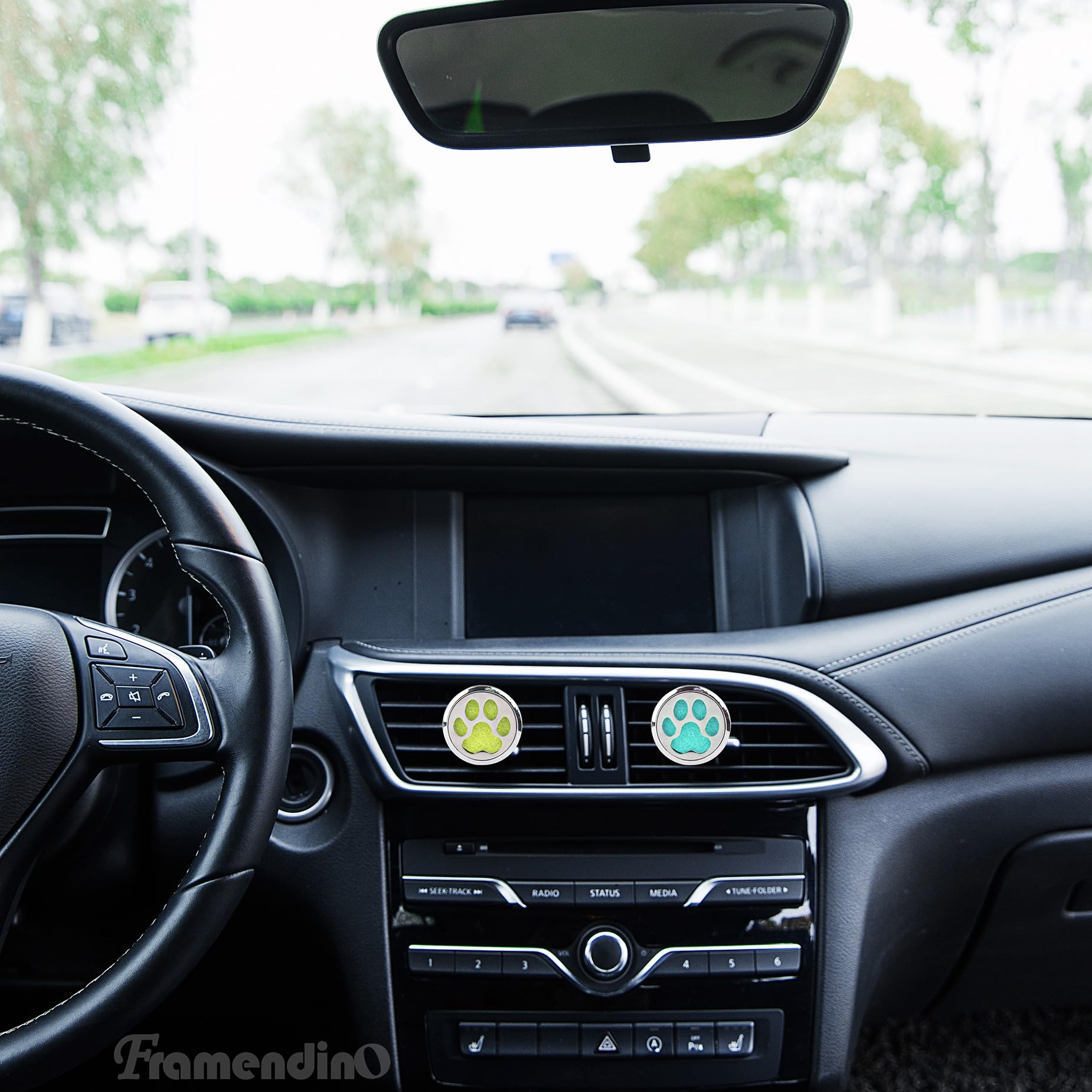 Framendino, 2 Pack Dog Paw Print Locket for Essential Oil Diffuser with 20 Felt Refill Pads Framendino