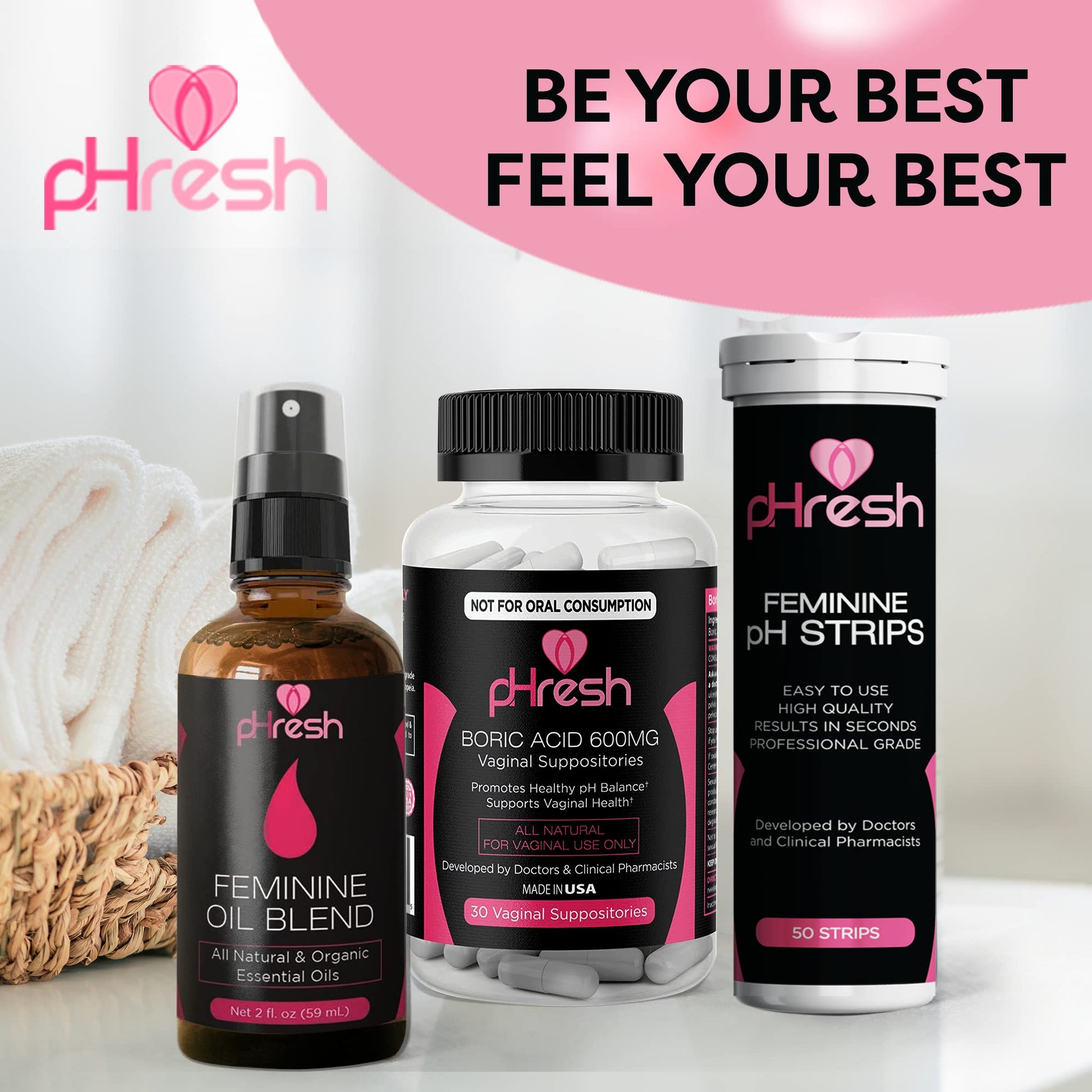 pHresh Feminine Spray - 100% All Natural Yoni Oil for Women - with Tea Tree, Lemongrass, Orange Essential Oils ACE NUTRITION