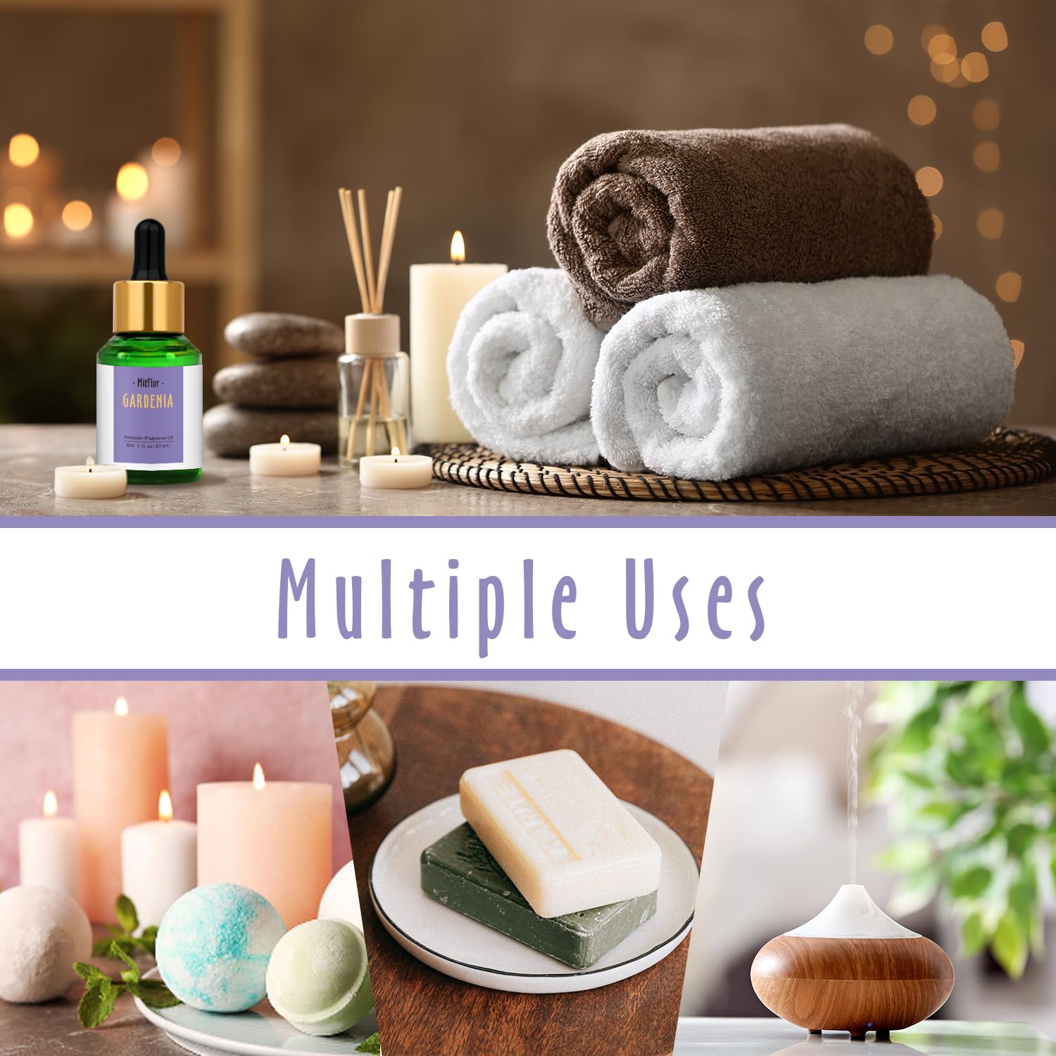 Gardenia Fragrance Oil, MitFlor Single Scented Oil, Large Size Premium Grade Fragrance Oil MitFlor