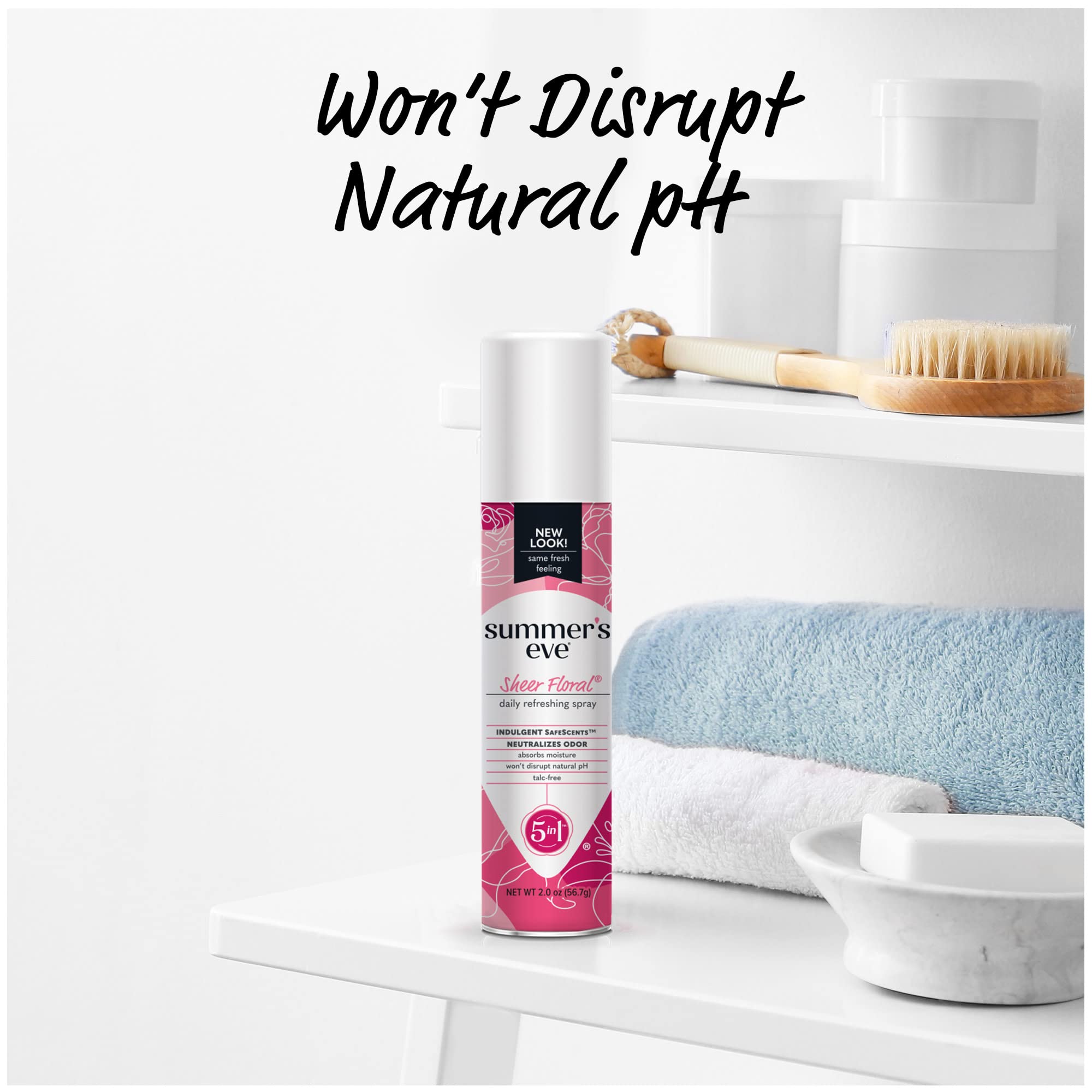 Summer's Eve Freshening Spray | Sheer Floral| 2 oz Size | Pack of 6 | pH Balanced, Dermatologist Summer's Eve