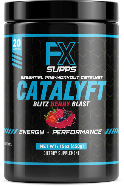 FX Supps Catalyft Pre-Workout PowderDrink for Men and Women Blitz Berry Blast Dietary