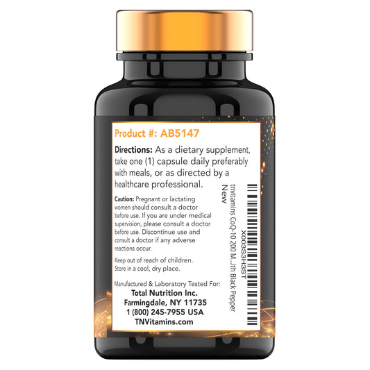 tnvitamins Ultra Potent CoQ-10 200 MG - 150 Capsules with Black Pepper Extract
