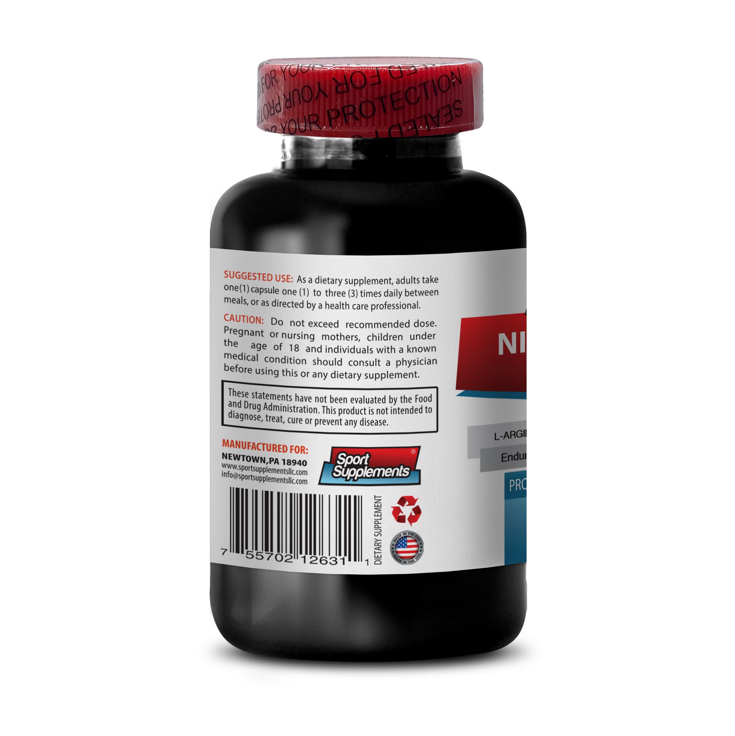 L-arginine Supplement - Nitric Oxide Booster 2400mg - Nitric Oxide Booster - pre Workout Pills - Nitric Oxide Supplements for Men - pre Workout Women - Nitric Oxide Pills for Men - 1 Bottle 60 Caps