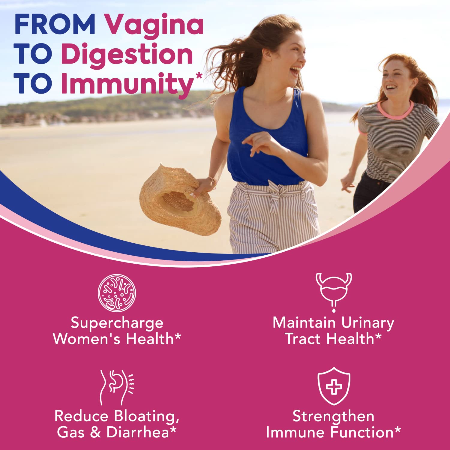 Surebounty Probiotics for Women, 120 Billion CFU 34 Strains, Prebiotics + Digestive Enzymes Surebounty
