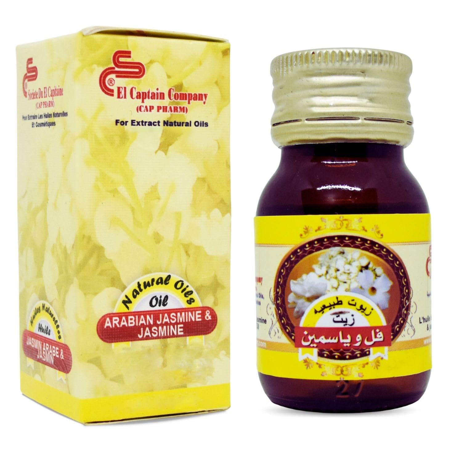 1 Pack Pure & Natural Jasmine Oil Cold Pressed El Captain Elcaptain Natural Concentrated Crude