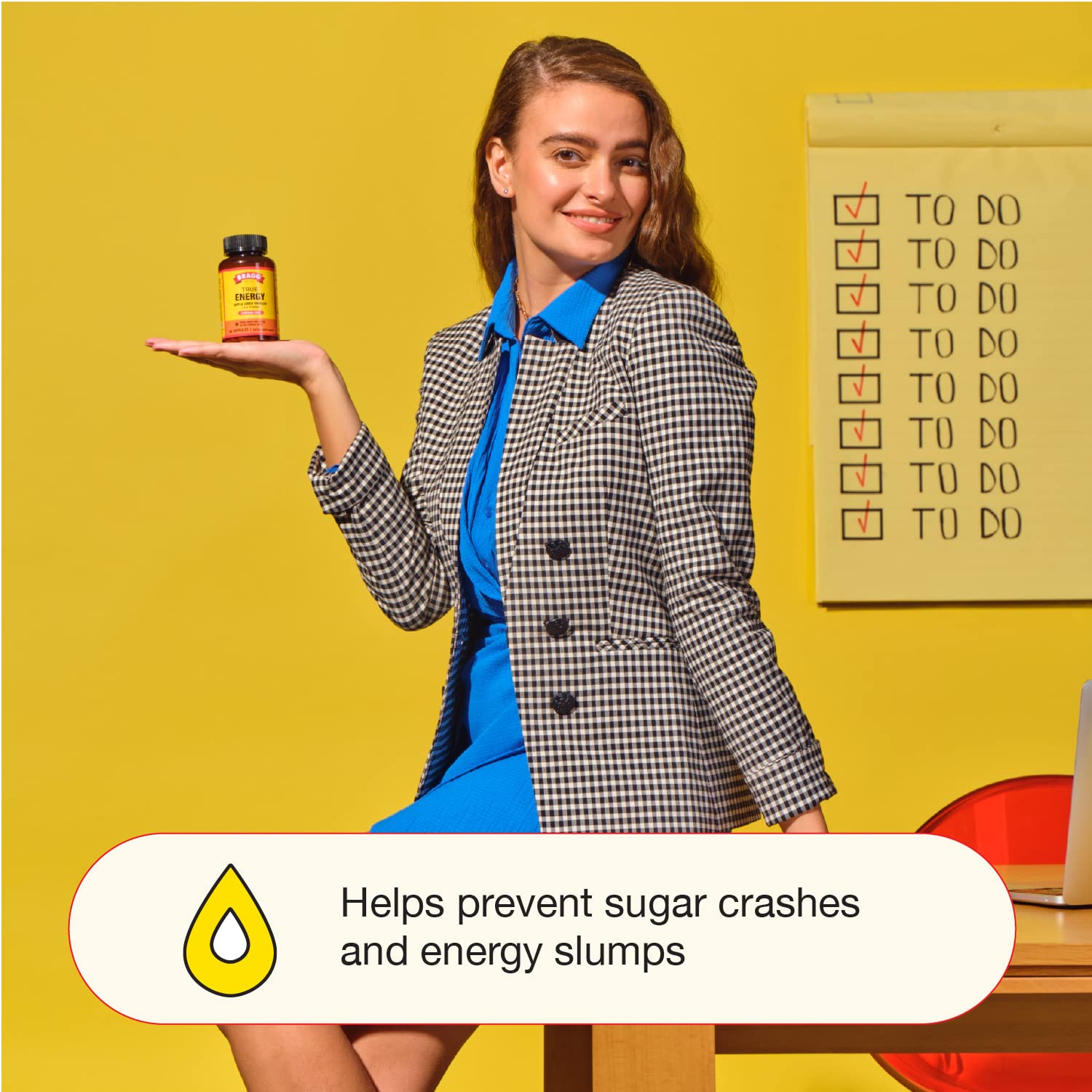 Bragg Apple Cider Vinegar True Energy Capsules – 6 B Vitamins – Caffeine Free Bragg