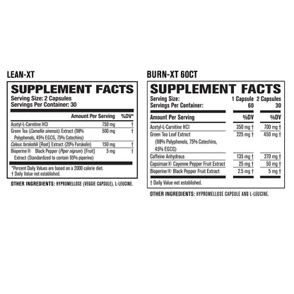 Burn-XT Thermogenic Fat Burner, Lean PM Nighttime Fat Burner & Sleep Aid