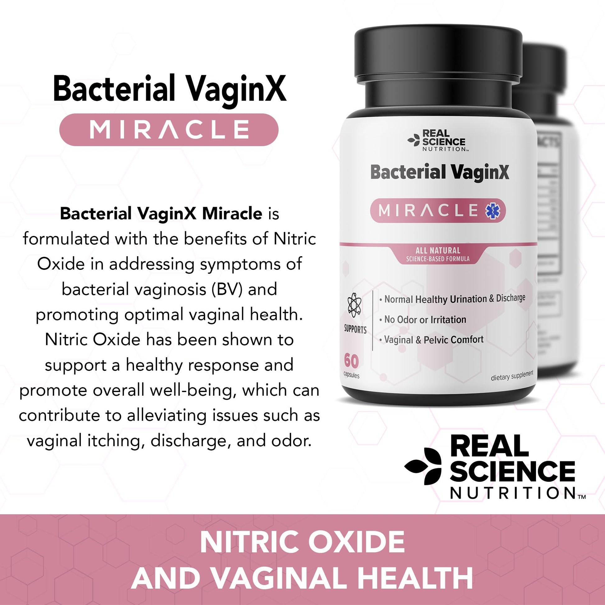 Real Science Nutrition Offers Bacterial VaginX Miracle - Nitric Oxide Enhanced Formulated Real Science Nutrition