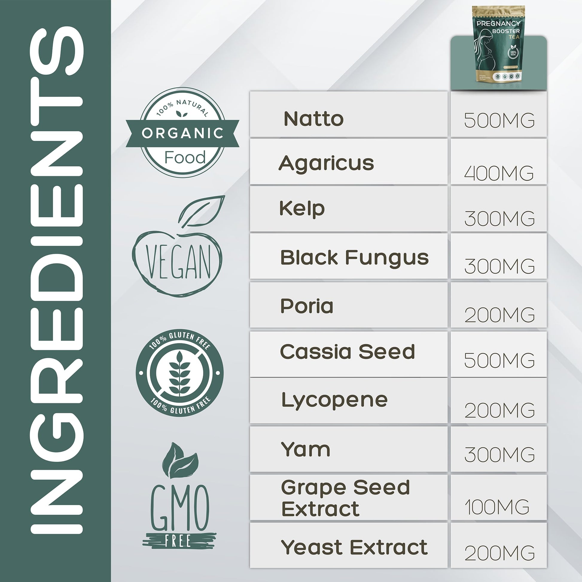 Pregnancy Booster Tea, organic tea to enhance fertility, hormonal balance, menstrual cycle regulation Erasilk