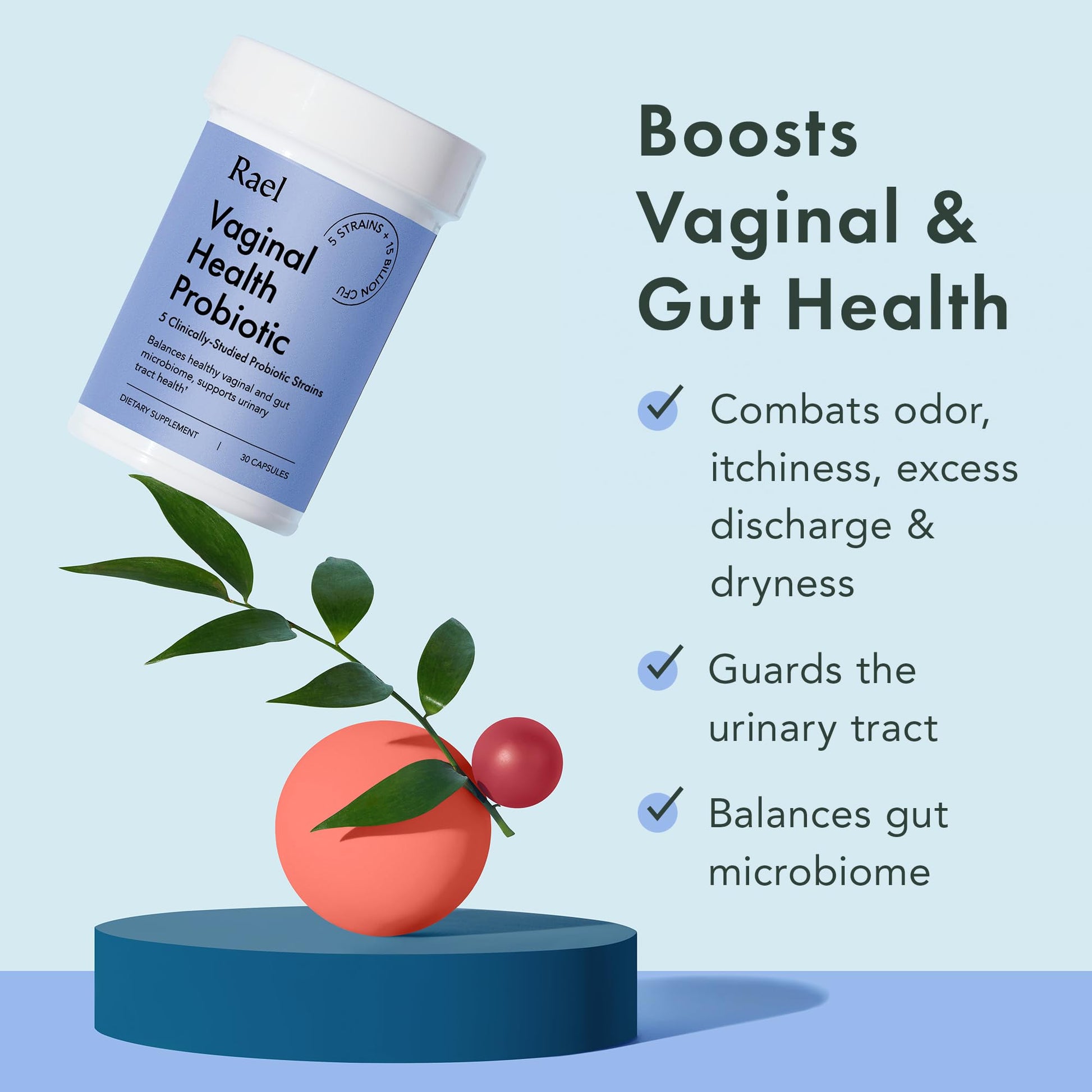 Rael Probiotics for Women - Supplements, Digestive Enzymes, Prebiotics, pH Balance, Vaginal Odor & Flora Rael