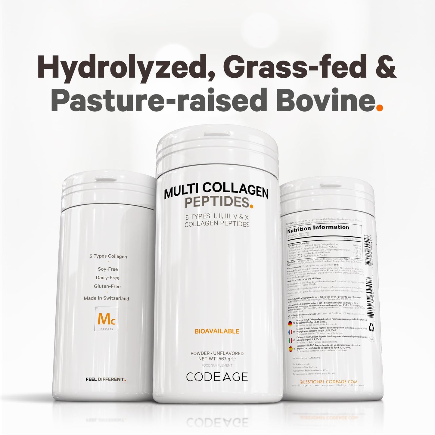 Codeage Multi Collagen Protein Powder Peptides, 2-Month Supply, Hydrolyzed, Type I, II, III, V, X Grass Fed