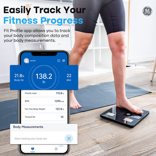 GE Smart Scale for Body Weight and Fat Percentage with All-in-one LCD Display