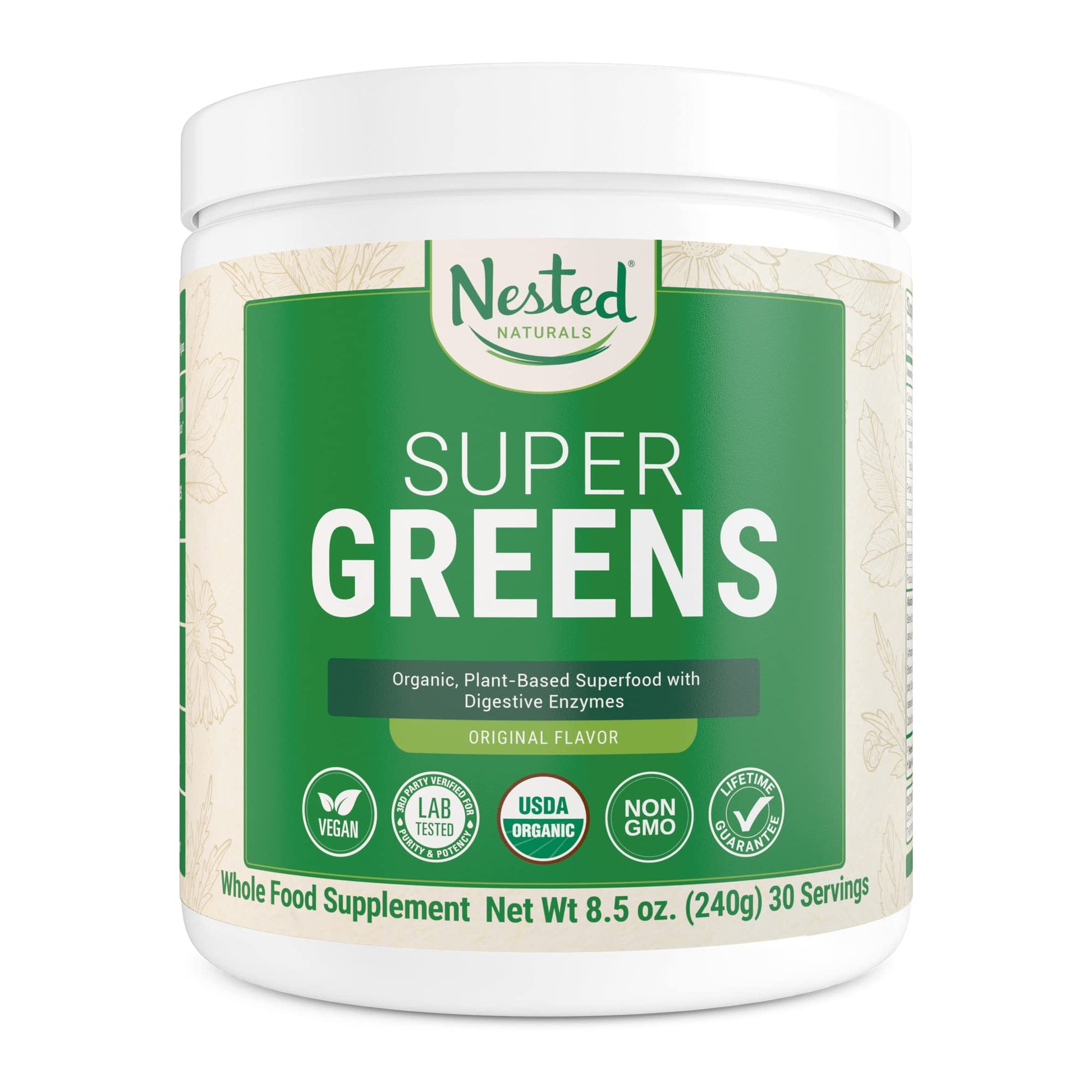 Super Greens Daily Greens Superfood Powder - Certified USDA Organic Green Powder 