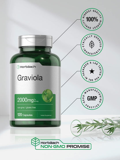 Graviola Extract 2000 mg 120 Capsules With Graviola Proprietary Blend Ingredient