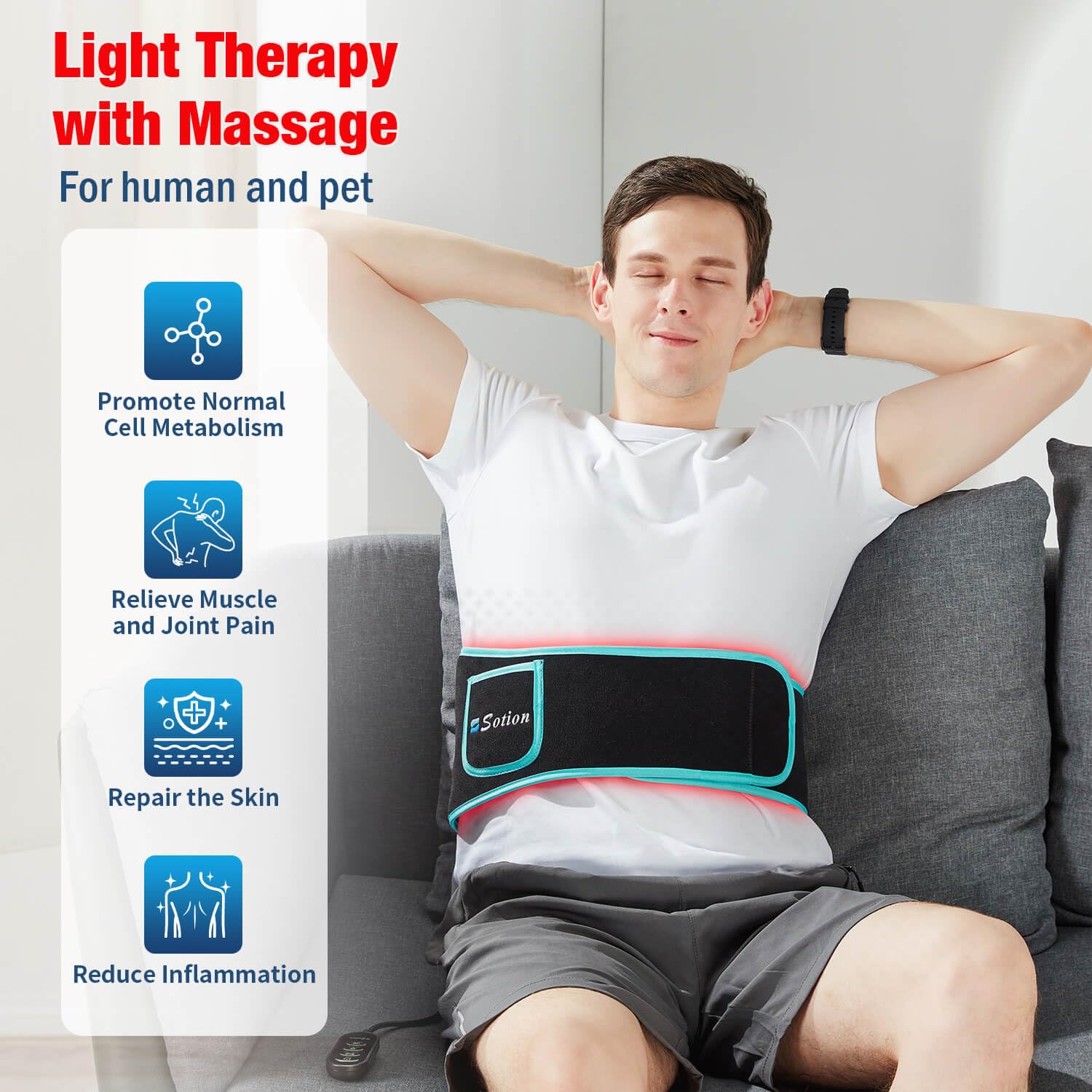 Sotion Red Light Therapy Belt with Massage-Red Light Therapy for Body&Near Infrared Light Therapy comrelax