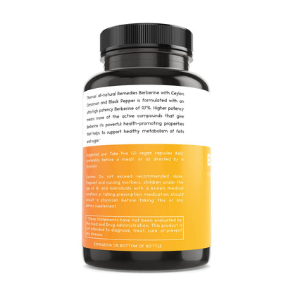 Thomas' all-natural Remedies Berberine 500mg (1000mg Per Serving)- 120 Vegan Capsules