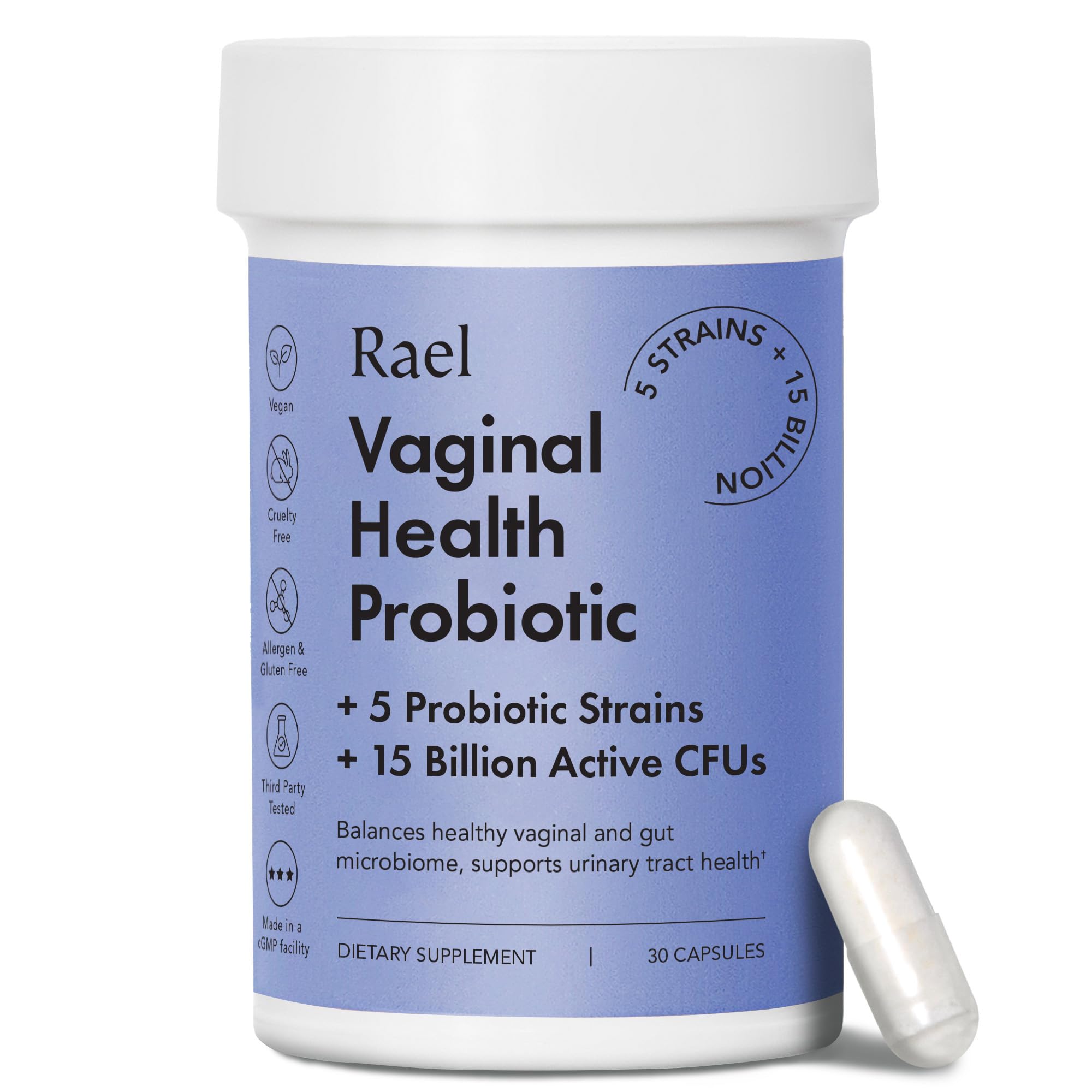 Rael Probiotics for Women - Supplements, Digestive Enzymes, Prebiotics, pH Balance, Vaginal Odor & Flora