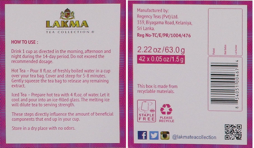 Lakma 14 Day Weight Loss Kit Green Tea - 42 Tea Bags