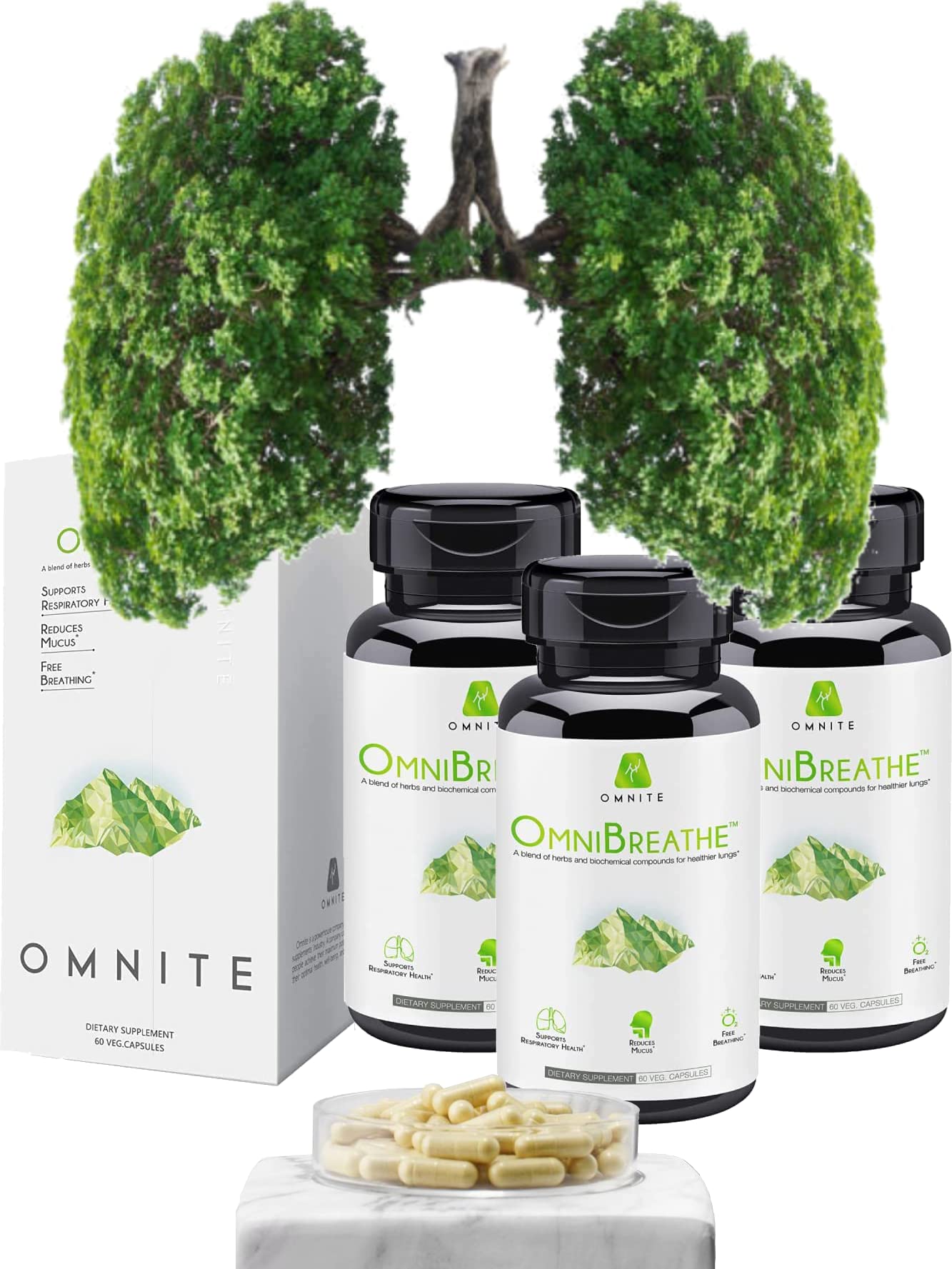 OmniBreathe for Lung Cleanse Detox Respiratory Wellness - Help Reduce Mucus & Cough for All Kinds Omnite