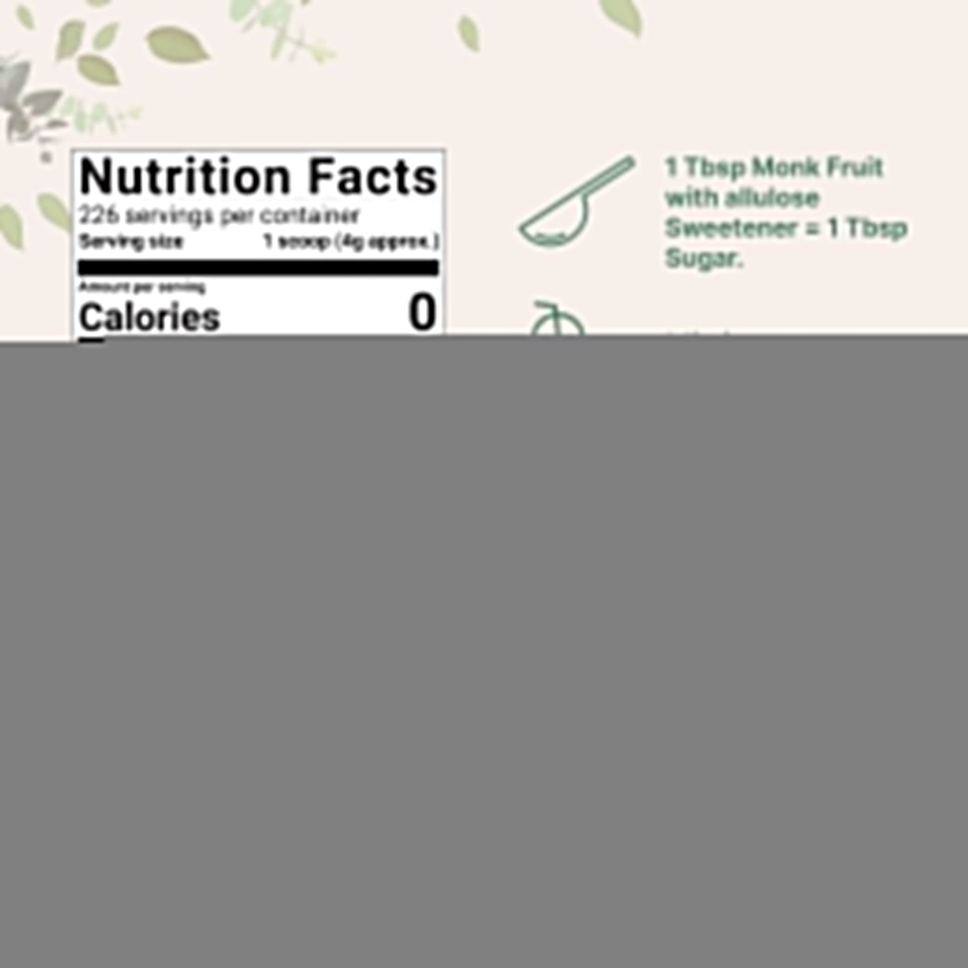 Monk Fruit Sweetener with Allulose, 2 lbs | No Erythritol | No Aftertaste Micro Ingredients