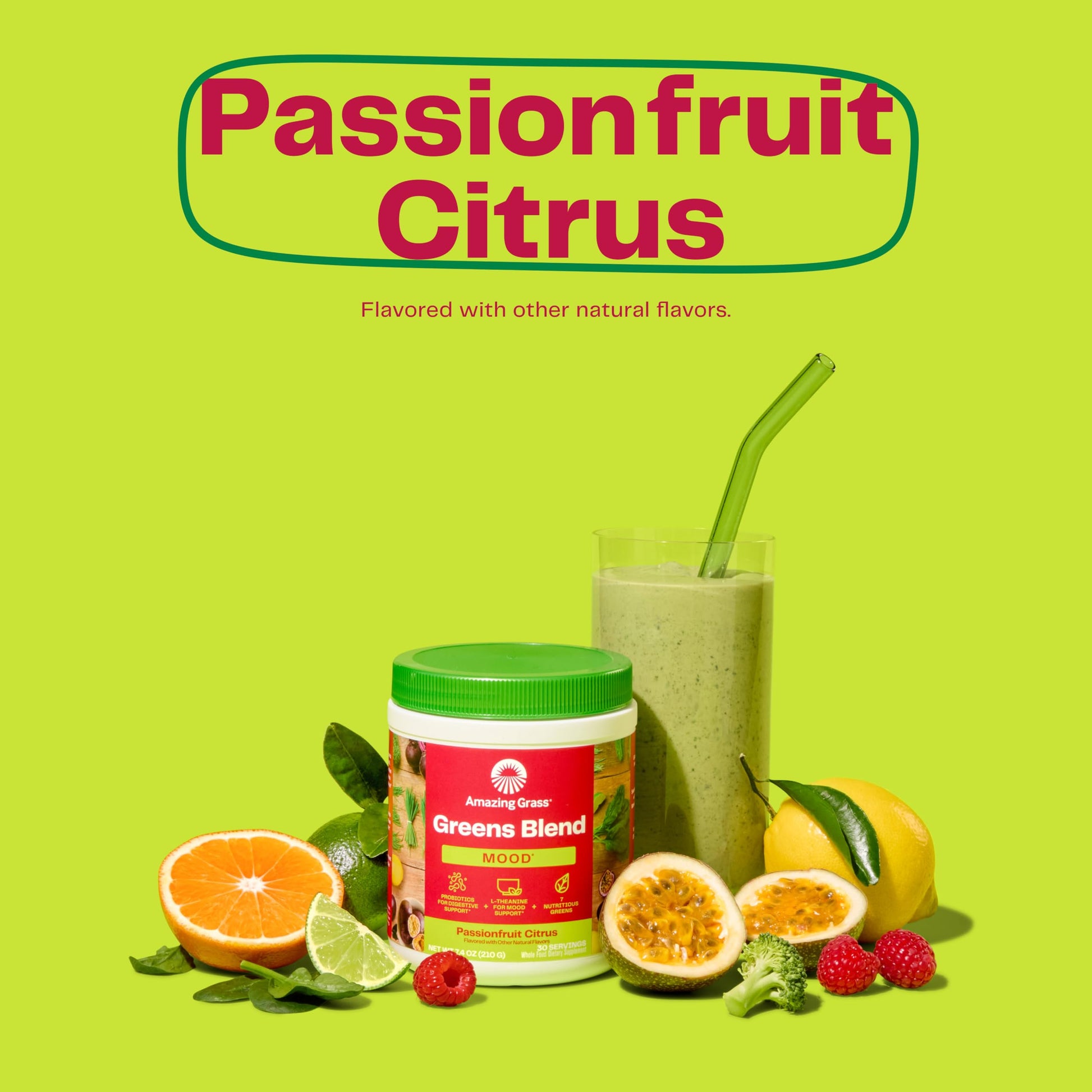 Amazing Grass Greens Blend Mood: Super Greens Powder Smoothie Mix for Mood, Relaxat Amazing Grass